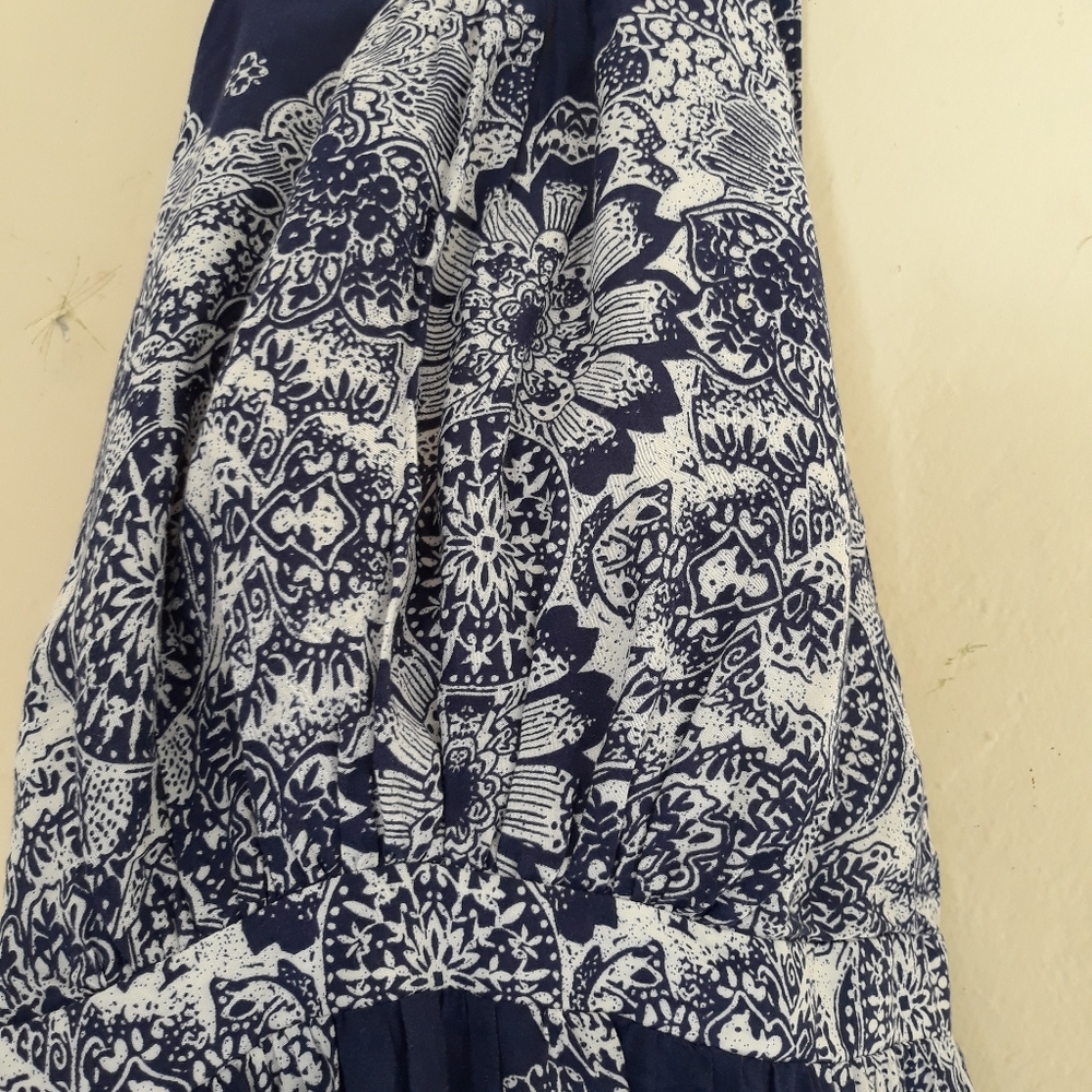 AAKAA BLUE PRINTED MAXI DRESS - Picture 4 of 8